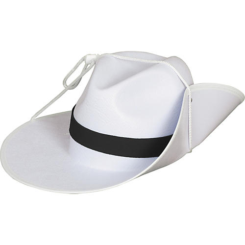 White Aussie Hat with Colored Band