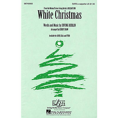 Hal Leonard White Christmas TTBB A Cappella Arranged by Kirby Shaw