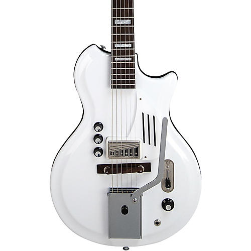 White Holiday Vibrato Semi-Hollow Electric Guitar