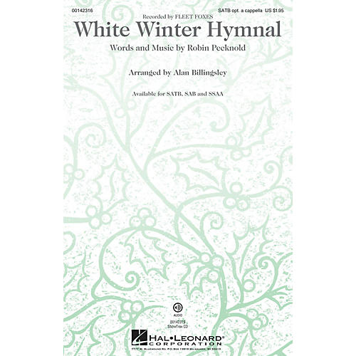 Hal Leonard White Winter Hymnal SATB by Fleet Foxes arranged by Alan Billingsley