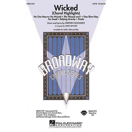 Hal Leonard Wicked (Choral Highlights) ShowTrax CD Arranged by Mark Brymer