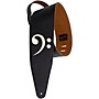 Henry Heller Wide Garment Leather With Bass Clef Guitar Strap Black 3 in.