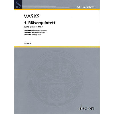 Schott Wind Quintet No. 1 Woodwind Ensemble Series Softcover  by Peteris Vasks