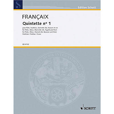 Schott Wind Quintet (Study Score) Schott Series Composed by Jean Françaix