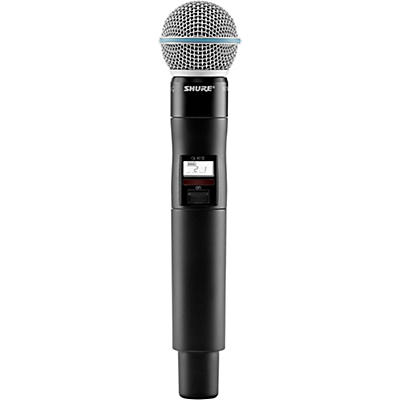 Shure QLXD2/BETA58A Wireless Handheld Microphone Transmitter With Interchangeable BETA 58A Microphone Capsule