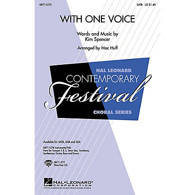 Hal Leonard With One Voice SAB Arranged by Mac Huff