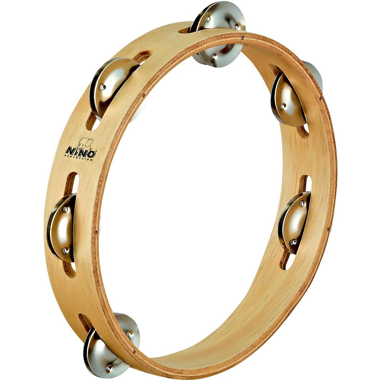 Nino Wood Tambourine 1 Row Natural 8 in. Musician's Friend