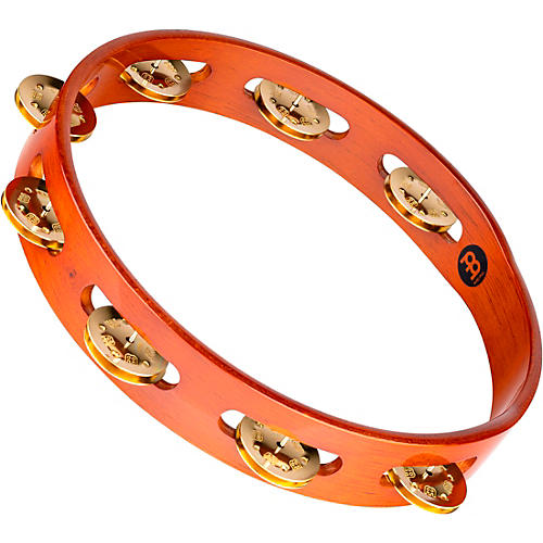 MEINL Wood Tambourine One Row Brass Jingles