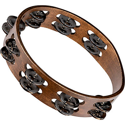 MEINL Wood Tambourine with Double Row Stainless Steel Jingles