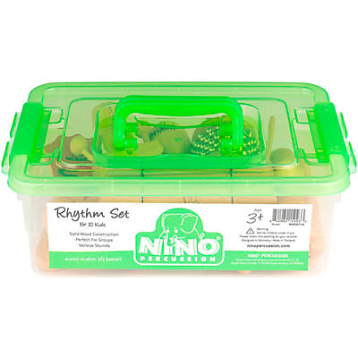 Nino Wooden Rhythm Set with Plastic Storage Container