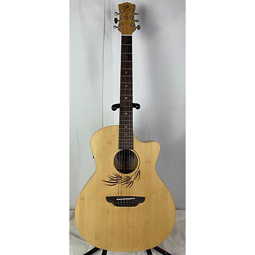 Luna Woodland Bamboo Acoustic Electric Guitar Natural