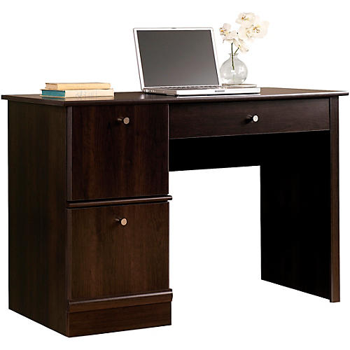 SAUDER WOODWORKING CO. Workstation Computer Desk for Recording and Content Creation Cinnamon Cherry