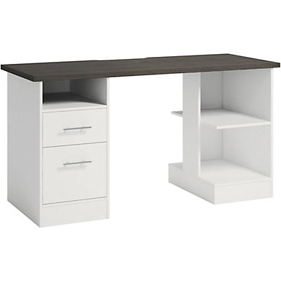 SAUDER WOODWORKING CO. Workstation Desk for Gaming and Content Creation with Charcoal Ash Accent Top
