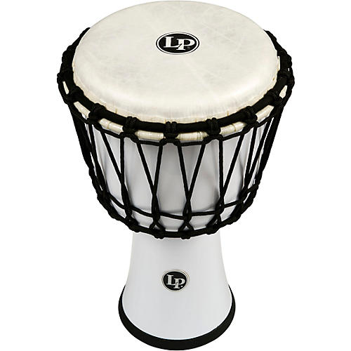LP World Rope-Tuned Circle Djembe, 7 in. White