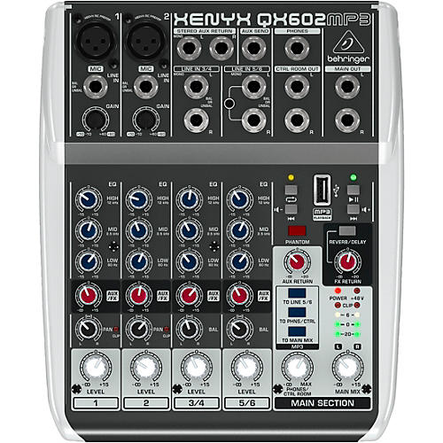 XENYX QX602MP3 6-Channel Mixer With MP3 Player