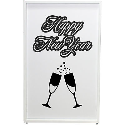 ProX XF-SNYTOAST New Year Toast Design Enhancement Scrim - Black Script on White | Set of Two