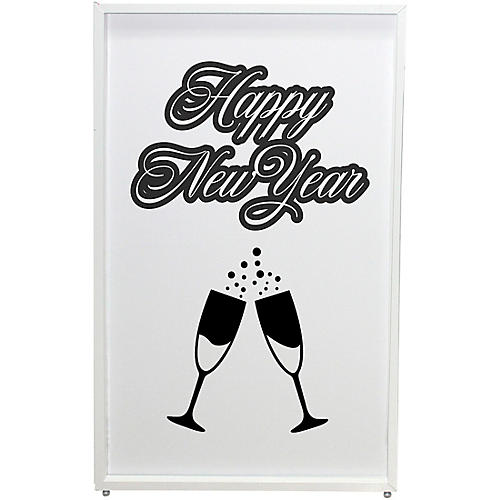 ProX Truss XF-SNYTOAST New Year Toast Design Enhancement Scrim - Black Script on White | Set of Two White