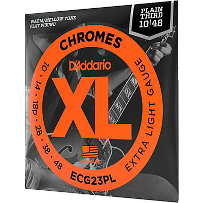 D'Addario XL Chromes Plain Third Electric Guitar Strings
