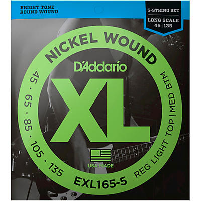 D'Addario XL165-5 Electric 5-String Set Bass Guitar Strings