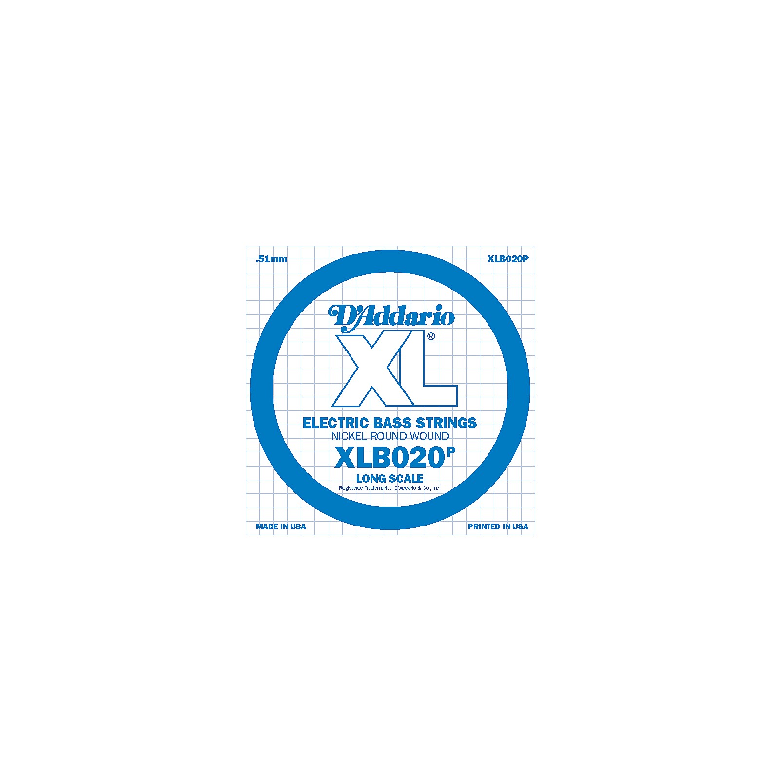 D'Addario XLB020P Electric Bass Nickel Single String Musician's Friend