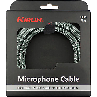 Kirlin XLR Male To XLR Female Microphone Cable - Olive Green Woven Jacket