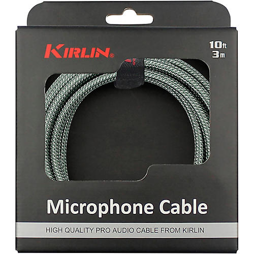 Kirlin XLR Male To XLR Female Microphone Cable - Olive Green Woven Jacket Condition 1 - Mint 10 ft.