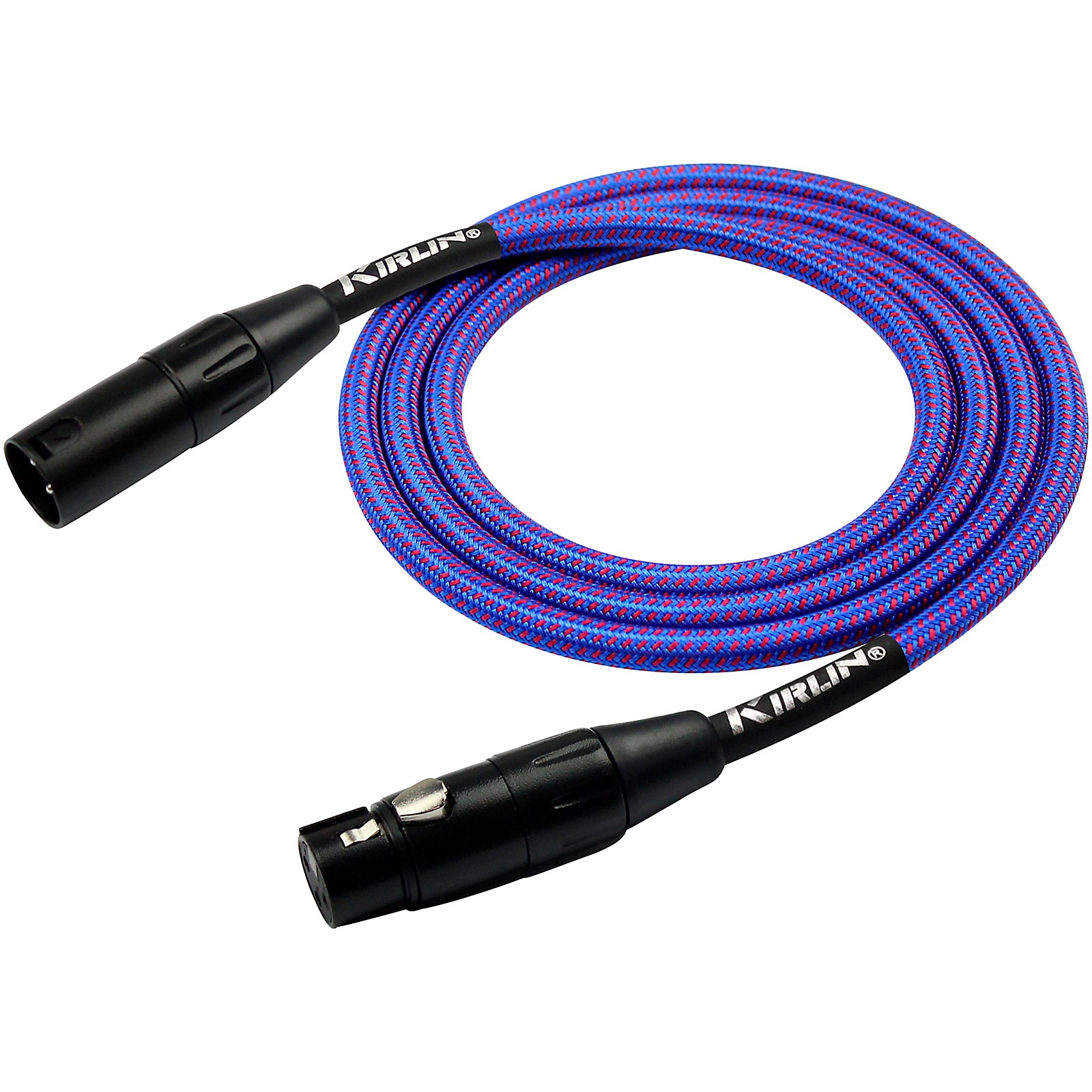 KIRLIN XLR Male To XLR Female Microphone Cable Royal Blue Woven