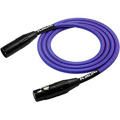 KIRLIN XLR Male To XLR Female Microphone Cable - Royal Blue Woven Jacket