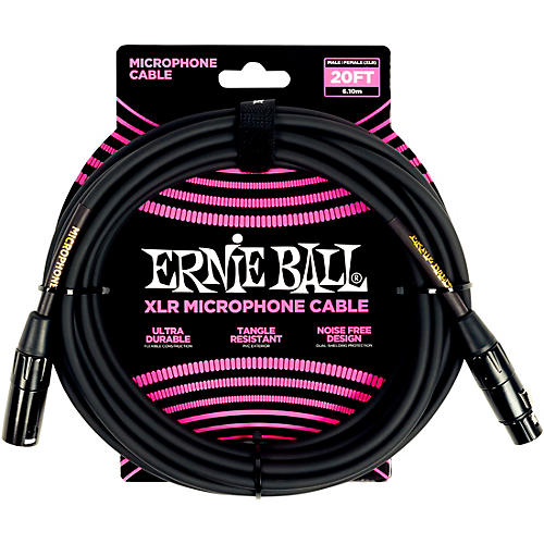 Ernie Ball XLR Microphone Cable 20 ft. Black