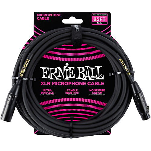 Ernie Ball XLR Microphone Cable 25 ft. Black