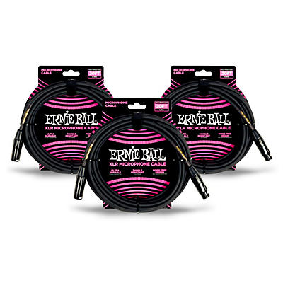 Ernie Ball XLR Microphone Cable 3-Pack Bundle