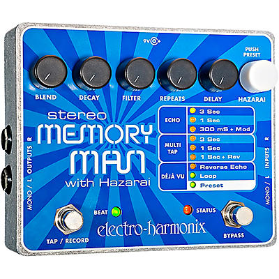 Electro-Harmonix XO Stereo Memory Man with Hazarai Delay Guitar Effects Pedal
