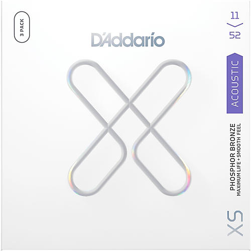 D'Addario XS 80/20 Bronze Coated Acoustic Guitar Strings 3-Pack 11 - 52