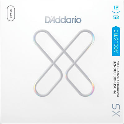D'Addario XS 80/20 Bronze Coated Acoustic Guitar Strings 3-Pack