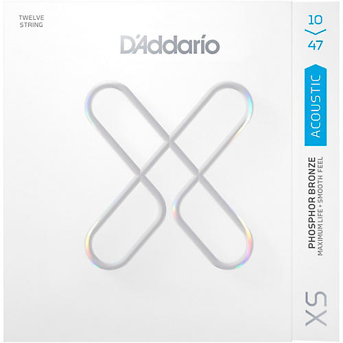 D'Addario XS Acoustic Phosphor Bronze Strings, 12-String Light (10-47)