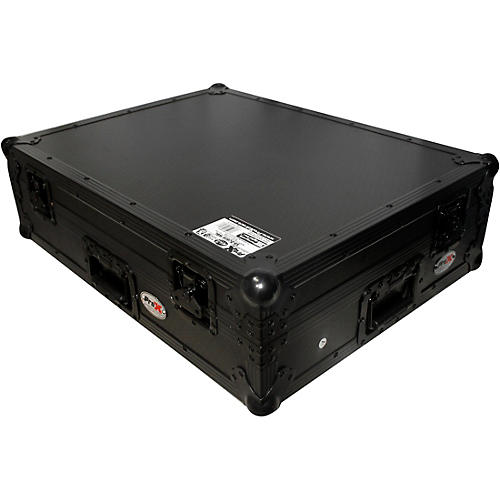 XS-DJ808WBL Black ATA Style Flight Road Case for Roland DJ-808 or Denon MC7000  w/ Wheels Black on Black