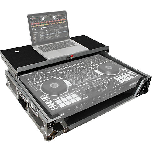 XS-DJ808WLTBL Black ATA Style Flight Road Case with Wheels for Roland DJ-808 and Denon MC7000