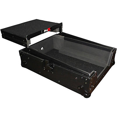 ProX XS-M12LT ATA Style Flight Road Case with Wheels and Sliding Laptop Shelf for 12 in. DJ Mixers