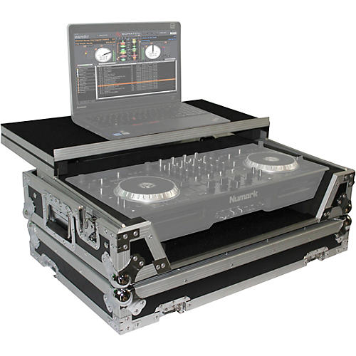 XS-MIXDECKWLT ATA Style Flight Road Case with Sliding Laptop Shelf and Wheels for Numark MixDeck Quad DJ Controller