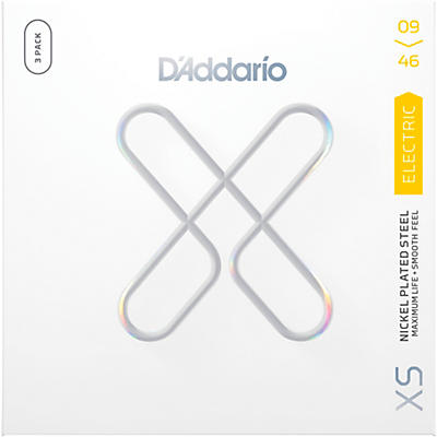 D'Addario XS Nickel Coated Electric Guitar Strings - 3-Pack -