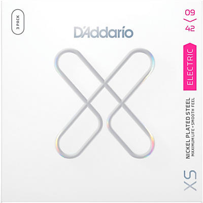 D'Addario XS Nickel Coated Electric Guitar Strings - 3 Pack