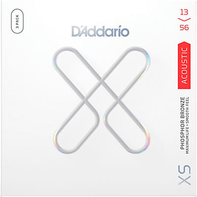 D'Addario XS Phosphor Bronze Coated Acoustic Guitar Strings 3-Pack