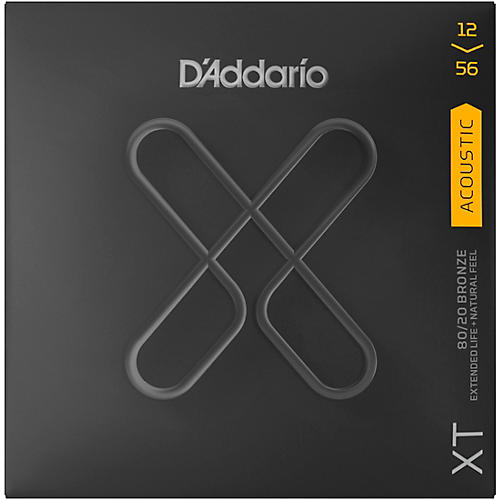D'Addario XT 80/20 Bronze Acoustic Guitar Strings, Light, 12-56