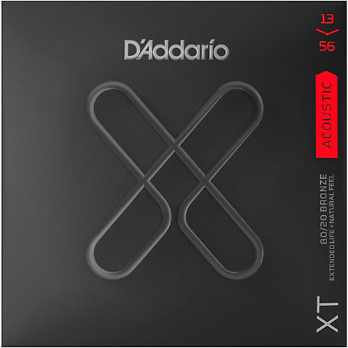 D'Addario XT 80/20 Bronze Acoustic Guitar Strings, Medium, 13-56