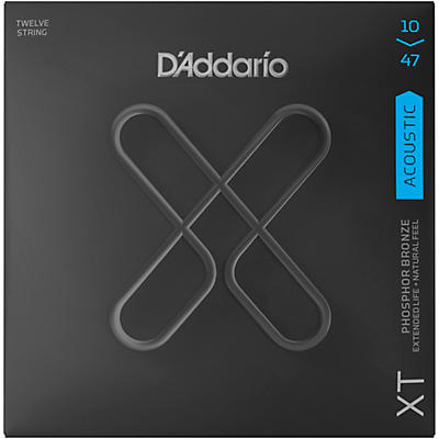 D'Addario XT Acoustic Phosphor Bronze Strings, 12-String Light, 10-47