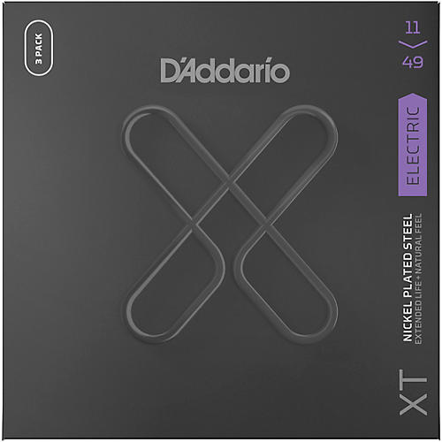 D'Addario XT Nickel-Plated Electric Guitar Strings 11-49, Medium 3-Pack