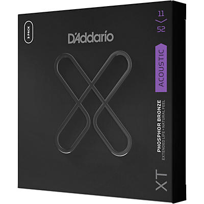 D'Addario XT Phosphor Bronze Coated Acoustic Guitar Strings 3-Pack