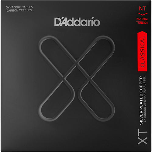 D'Addario XT Silver-Plated Copper Dynacore Classical Guitar Strings, Normal Tension, Light 24-44w