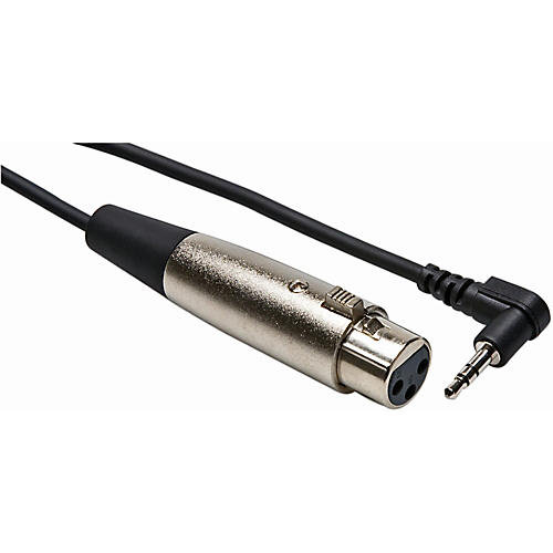 Hosa XVM115F XLR Female to 3.5mm Male TRS Right-Angle Microphone Patch Cable 15 ft.