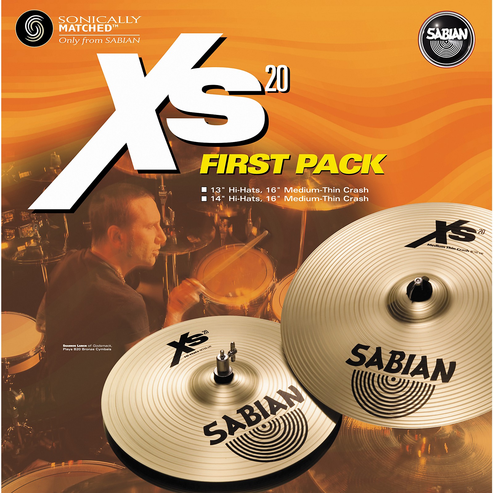 Sabian Xs20 First Pack 14" HiHats and 16" Crash Cymbal Musician's
